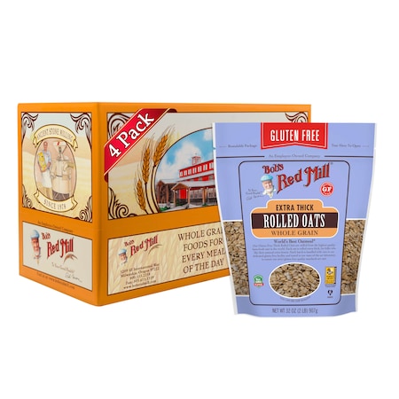 Bobs Red Mill Natural Foods Bob's Red Mill Gluten Free Extra Thick Rolled Oats 32 oz. Bag, PK4 1981S324
